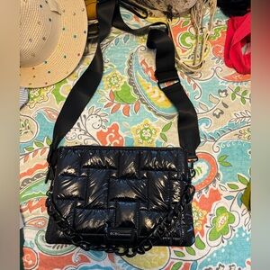 BCBGeneration Shiny Black Crossbody Bag